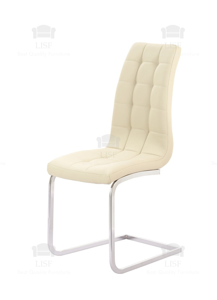 Enzo Italian Style Dining Chairs - Cream PU Leather