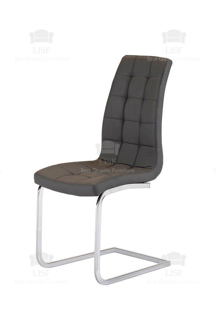 Enzo Italian Style Dining Chairs - Dark Grey PU Leather