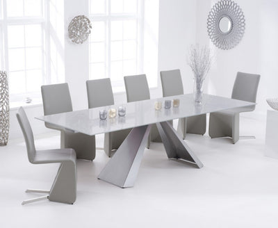 Modern Glass Top Dining Table (180) - CLEARANCE