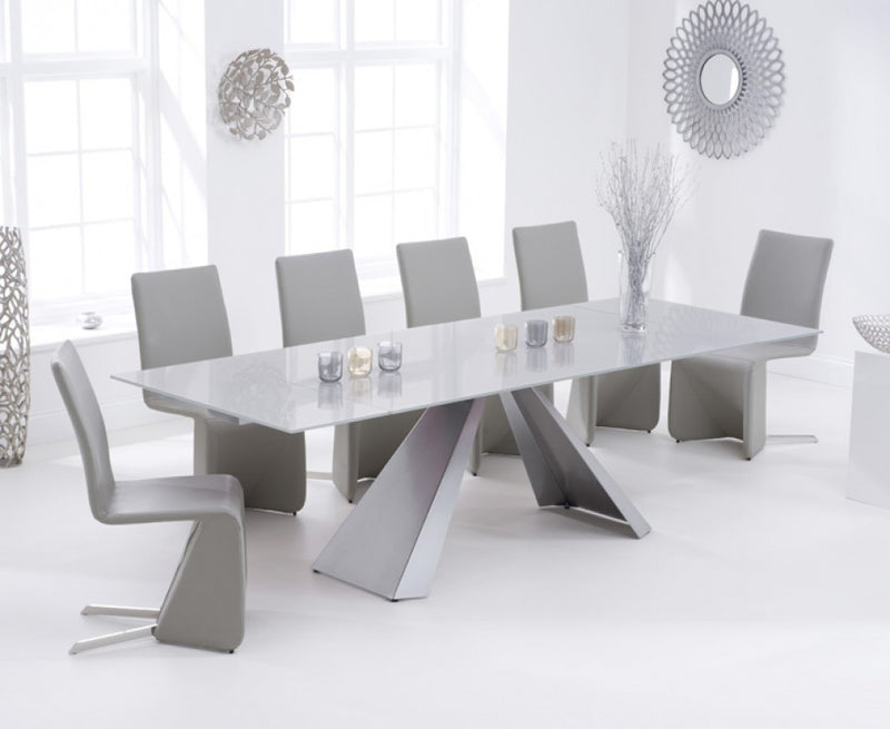 Modern Glass Top Dining Table (180) - CLEARANCE