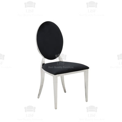 Hampton Luxury Italian Style Dining Chairs - Black Velvet