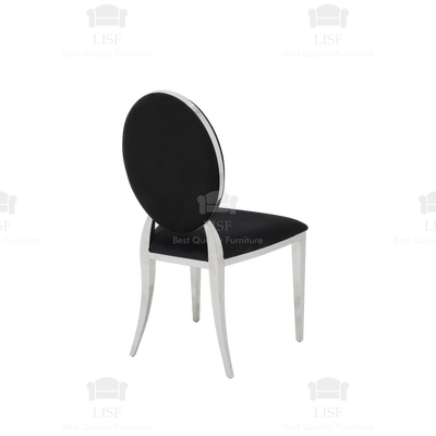 Hampton Luxury Italian Style Dining Chairs - Black Velvet