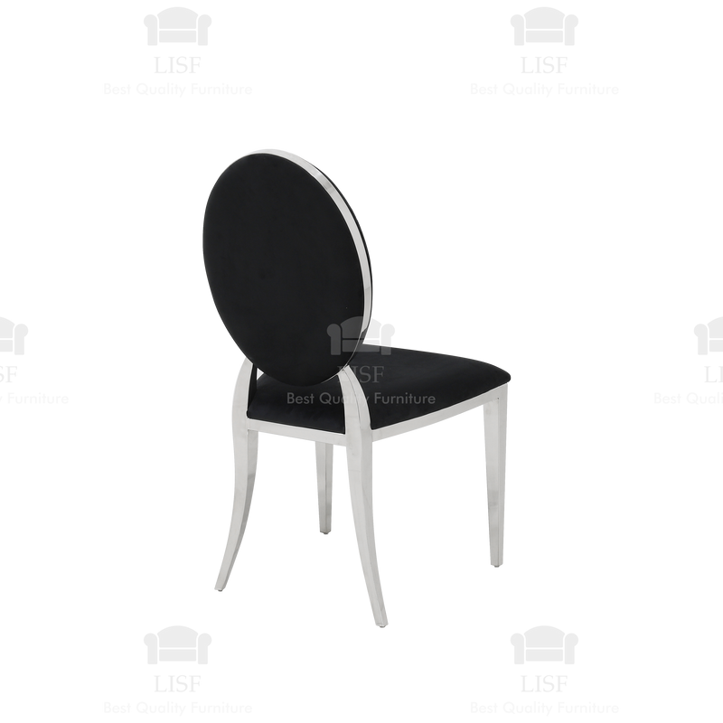 Hampton Luxury Italian Style Dining Chairs - Black Velvet