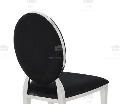 Hampton Luxury Italian Style Dining Chairs - Black Velvet