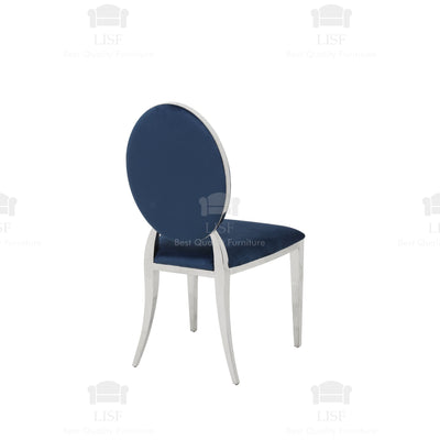 Hampton Luxury Italian Style Dining Chairs - Blue Velvet