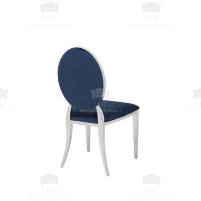 Hampton Luxury Italian Style Dining Chairs - Blue Velvet