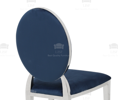 Hampton Luxury Italian Style Dining Chairs - Blue Velvet