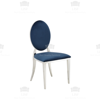 Hampton Luxury Italian Style Dining Chairs - Blue Velvet