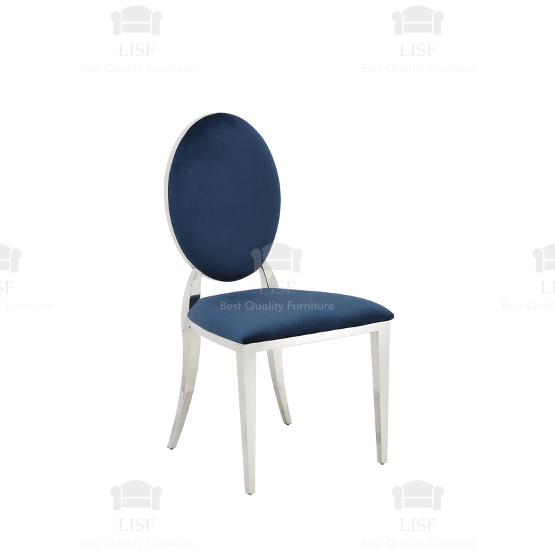 Hampton Luxury Italian Style Dining Chairs - Blue Velvet