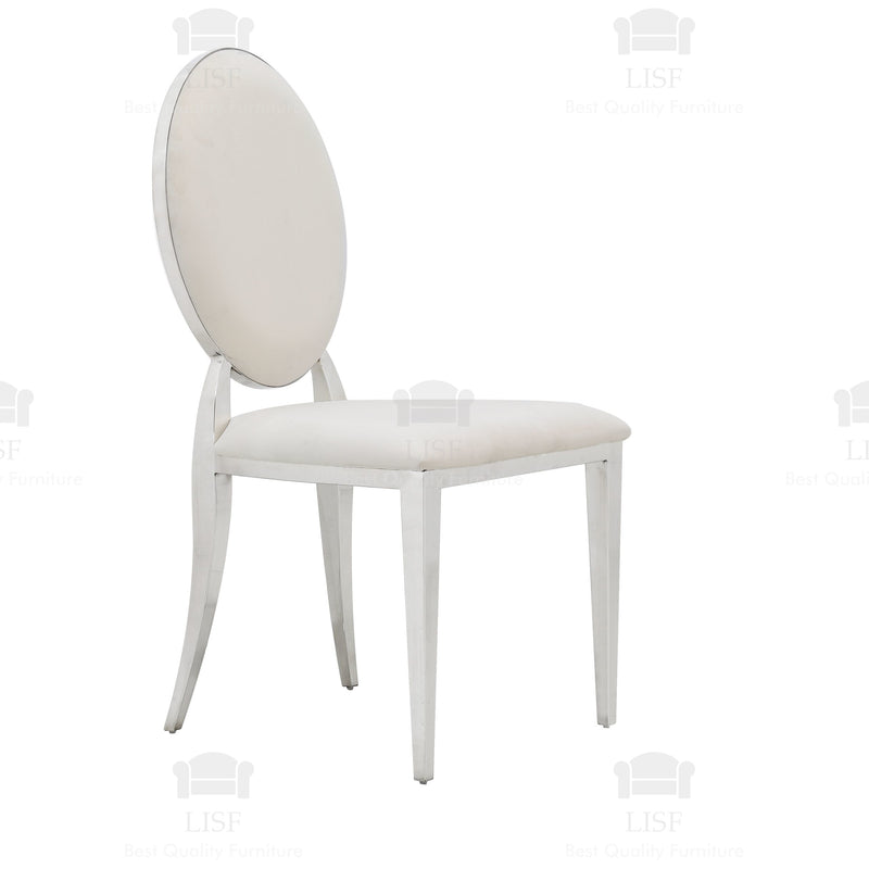 Hampton Luxury Italian Style Dining Chairs - Cream Velvet