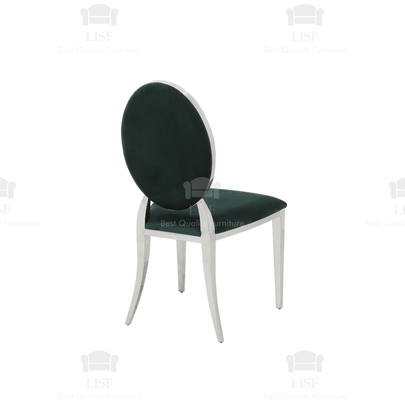 Hampton Luxury Italian Style Dining Chairs - Green Velvet