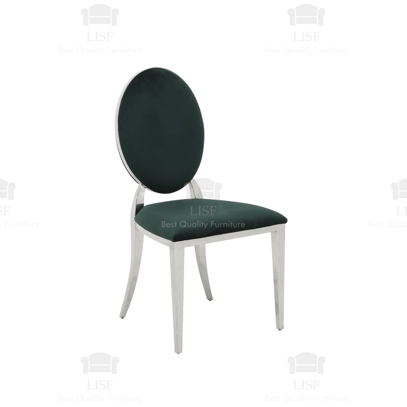 Hampton Luxury Italian Style Dining Chairs - Green Velvet