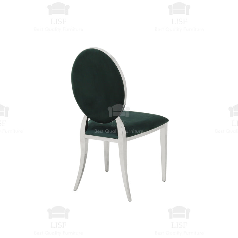 Hampton Luxury Italian Style Dining Chairs - Green Velvet