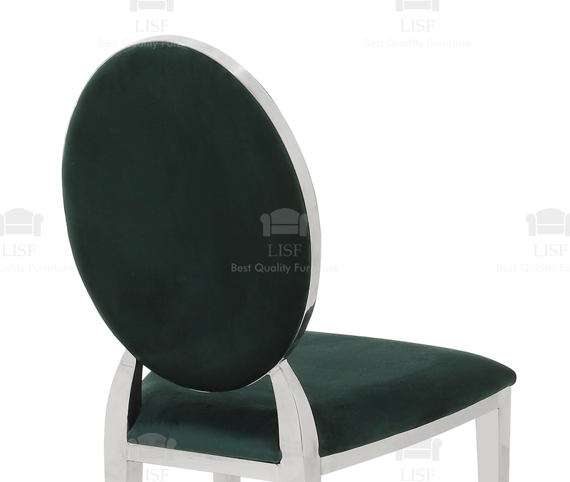 Hampton Luxury Italian Style Dining Chairs - Green Velvet