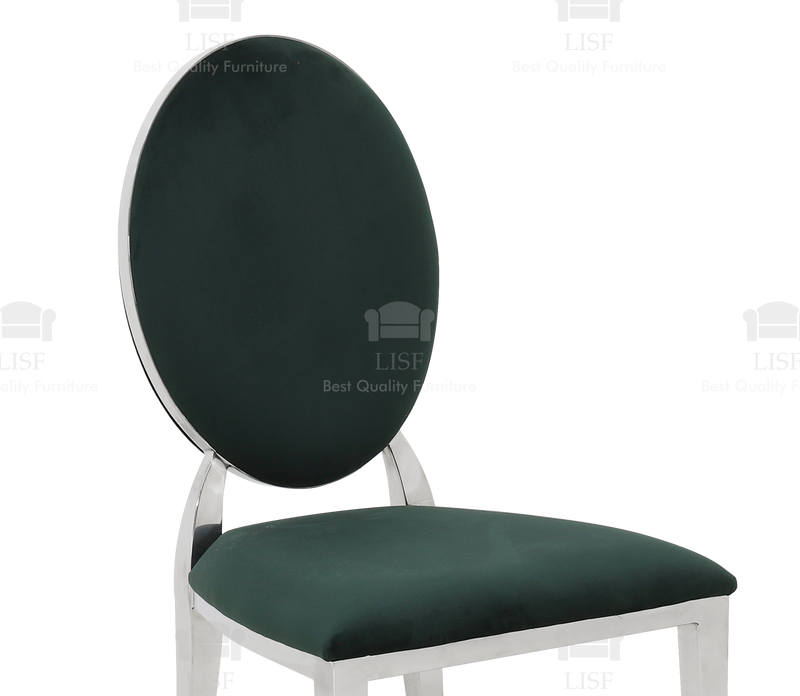 Hampton Luxury Italian Style Dining Chairs - Green Velvet