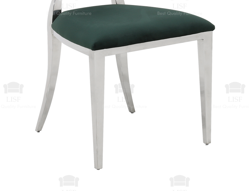 Hampton Luxury Italian Style Dining Chairs - Green Velvet