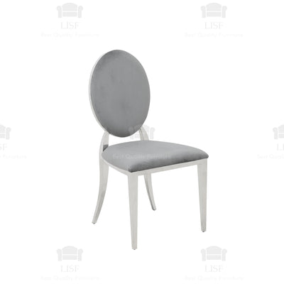 Hampton Luxury Italian Style Dining Chairs - Grey Velvet