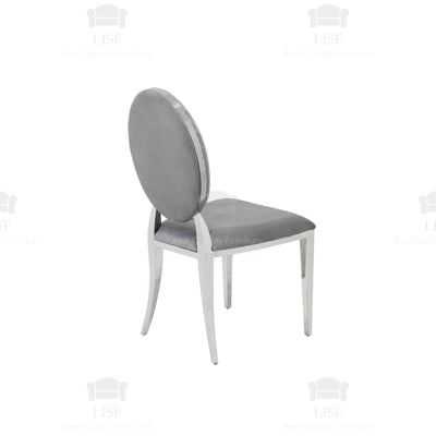 Hampton Luxury Italian Style Dining Chairs - Grey Velvet