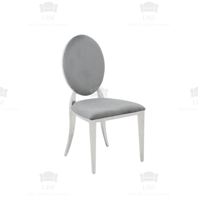 Hampton Luxury Italian Style Dining Chairs - Grey Velvet