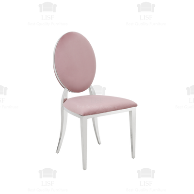 Hampton Luxury Italian Style Dining Chairs - Pink Velvet