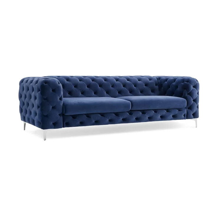 Chesterfield Sofas Sets in navy blue velvet 3 Seater