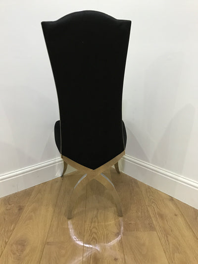 LUXURY ITALIAN STYLE DINING CHAIR (BLACK VELVET)