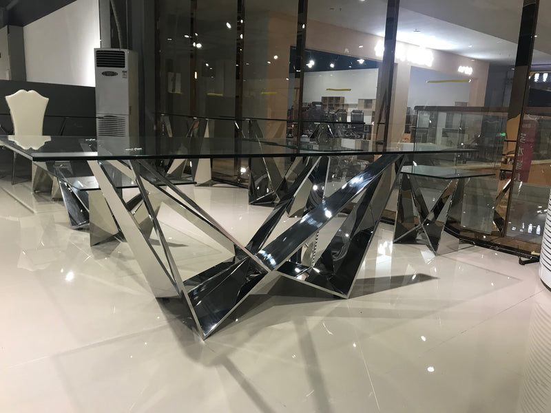 Luxury Glass Top Dining Table (200cm)