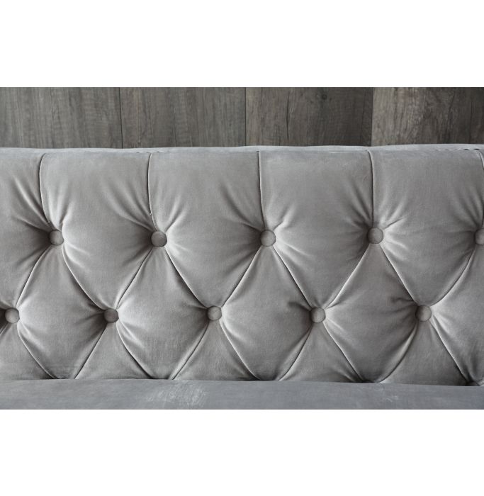The New Cubic Chesterfield in Luxury Grey Velvet Corner Settee Suite Sofa