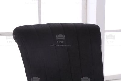 Liyana Luxury Italian Style Dining Chairs - Black Velvet