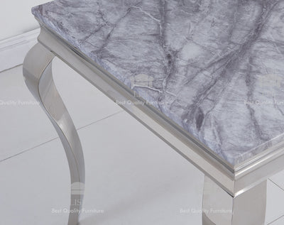 The Louis Dining Table (160cm) in Grey Marble Top - Table ONLY