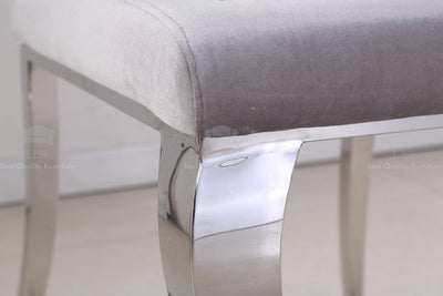 Liyana Luxury Italian Style Dining Chairs - Grey Velvet