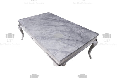 The Louis Coffee Table (110CM) in GREY MARBLE TOP