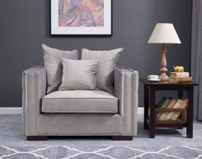 Moscow Sofas Sets in Luxury Grey Silver Velvet