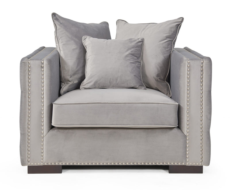 Moscow Sofas Sets in Luxury Grey Silver Velvet