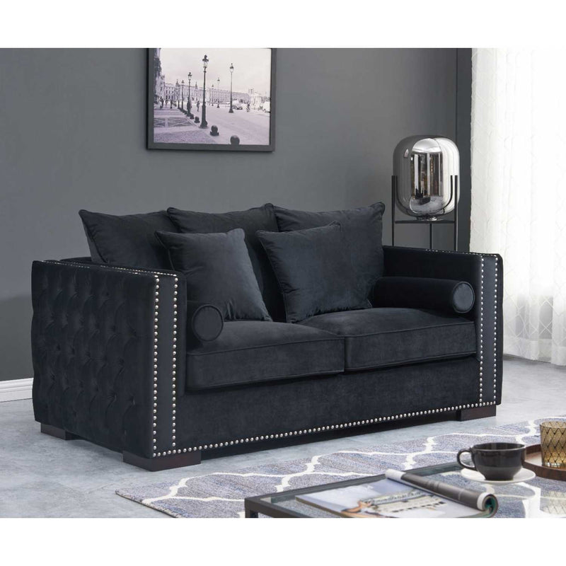 Moscow Sofas Sets in Luxury Black Velvet