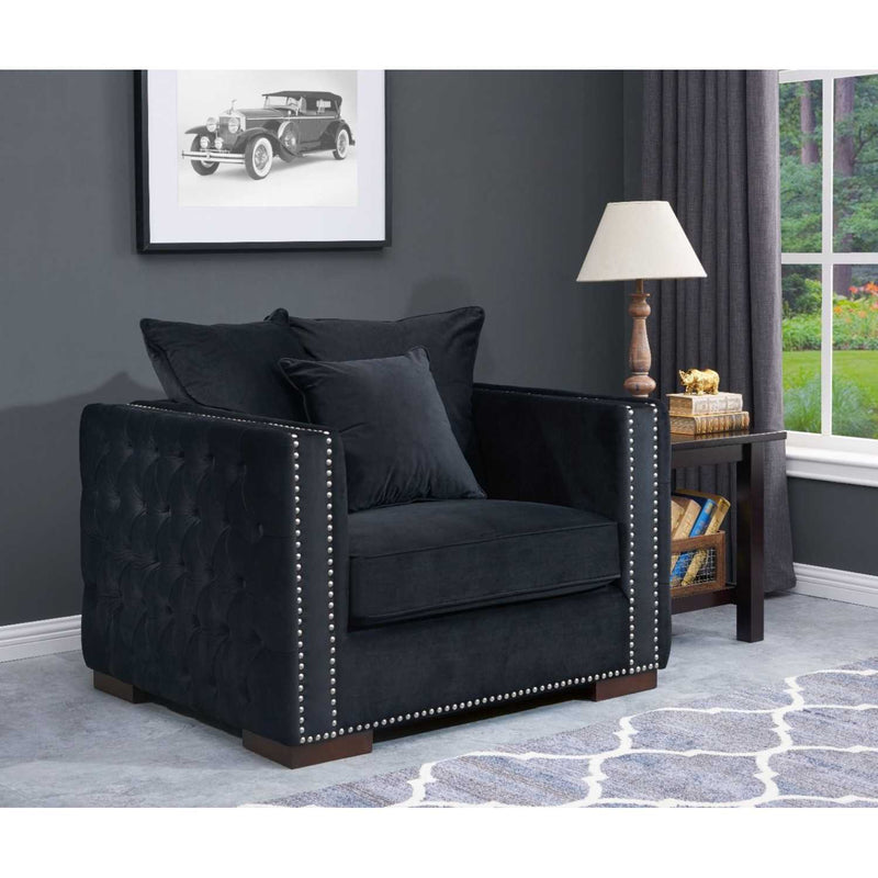 Moscow Sofas Sets in Luxury Black Velvet LISF LTD