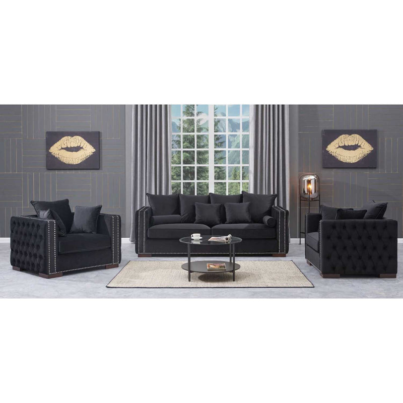 Moscow Sofas Sets in Luxury Black Velvet