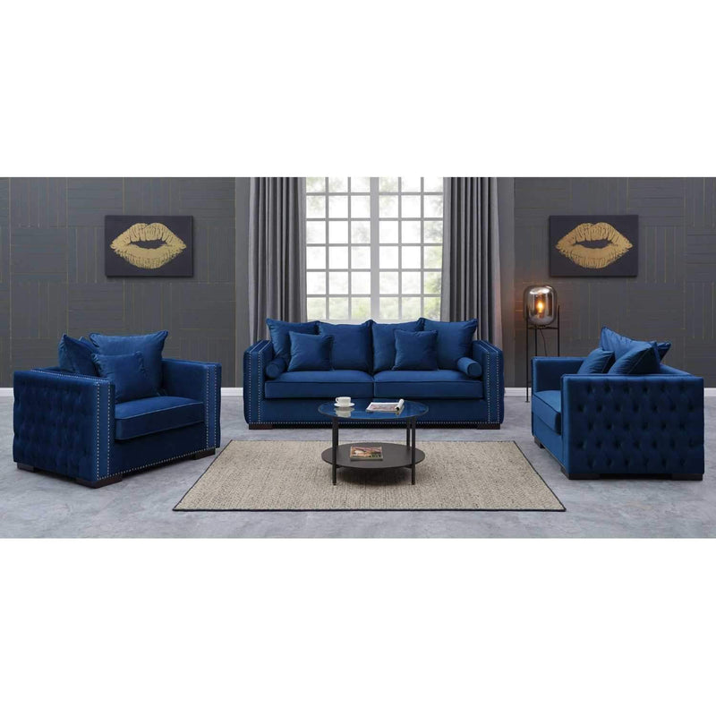 Moscow Sofas Sets in Luxury Navy Blue Velvet