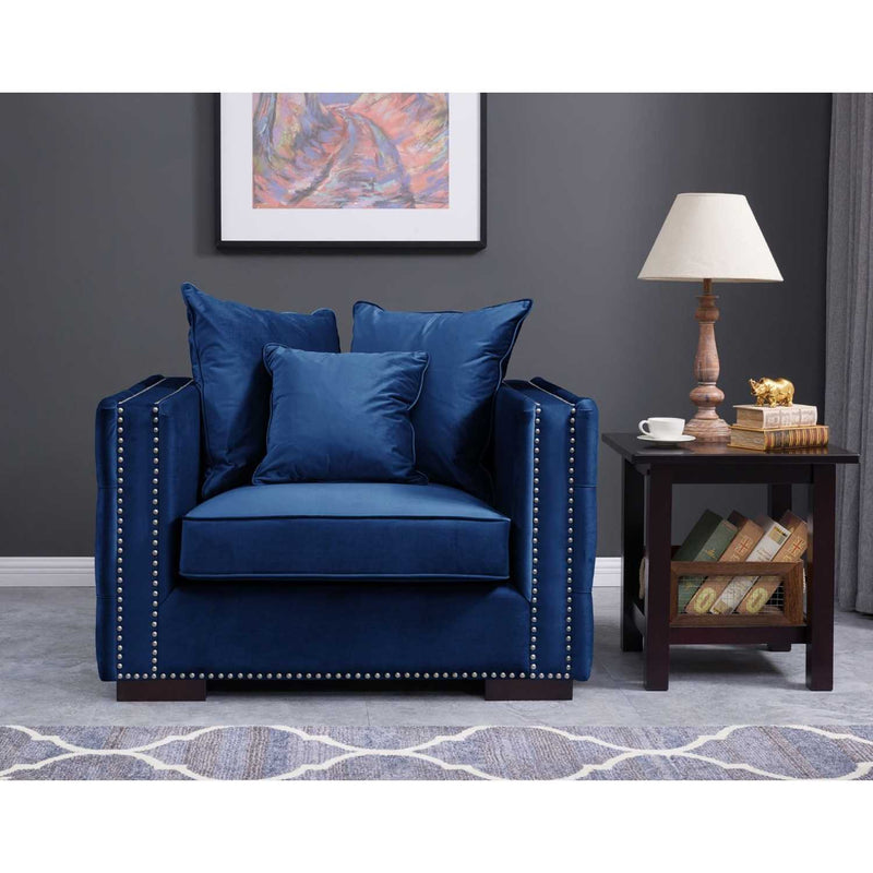 Moscow Sofas Sets in Luxury Navy Blue Velvet