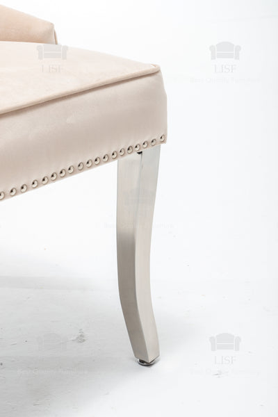 Montpellier Lion Head Dining Chair in luxury Cream Velvet