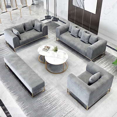 Larissa Sofas Sets in Luxury Grey Velvet