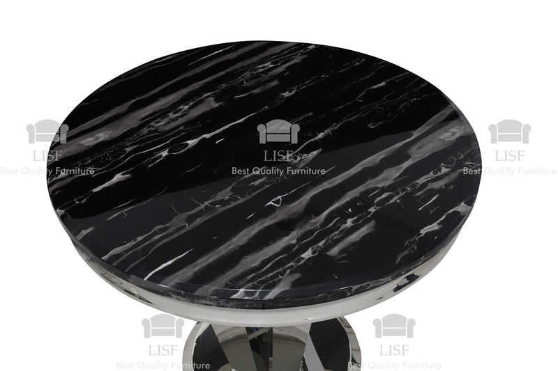 The Arturo Rounded Marble Dining Tables (130CM) in [ Grey, Black or Cream] - Tables Only
