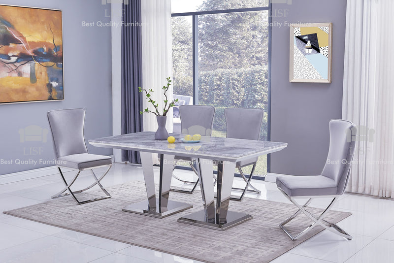 The Arturo in Grey Marble Dining Tables (180CM) - Table Only