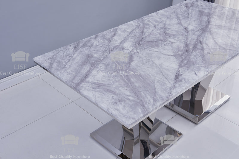 The Arturo in Grey Marble Dining Tables (180CM) - Table Only