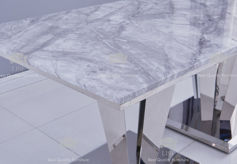 The Arturo in Grey Marble Dining Tables (180CM) - Table Only
