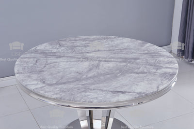 The Arturo Rounded Marble Dining Tables (130CM) in [ Grey, Black or Cream] - Tables Only