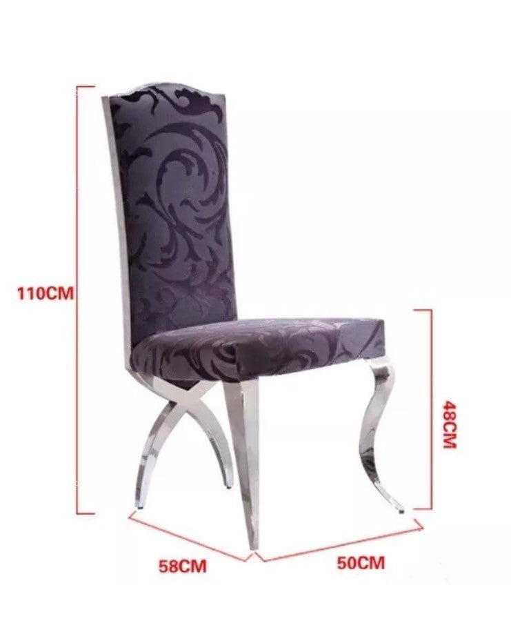 LUXURY ITALIAN STYLE DINING CHAIR (BLACK VELVET)