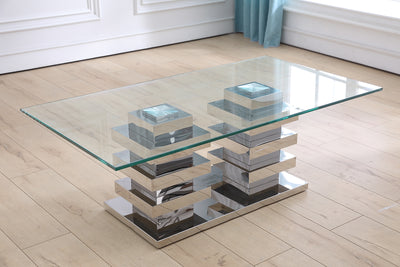 Clear Glass Coffee Table (130cm)