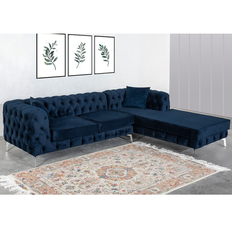The Rocky Chesterfield Navy Blue Corner Sofa