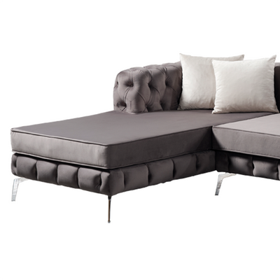 The Rocky Chesterfield Dark Grey Corner Sofa